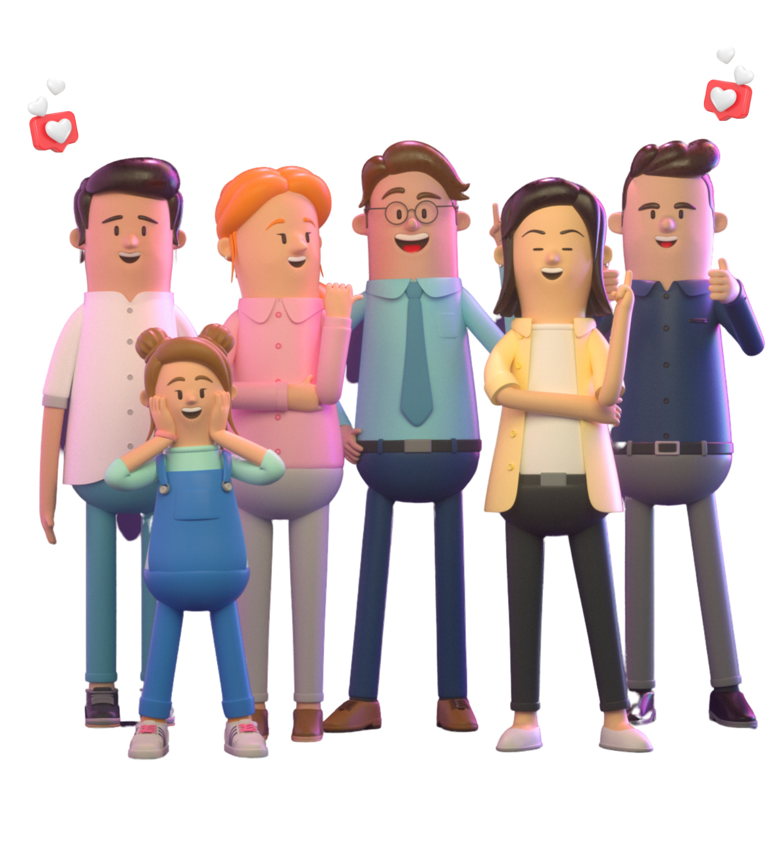 a 3d picture of a people happy